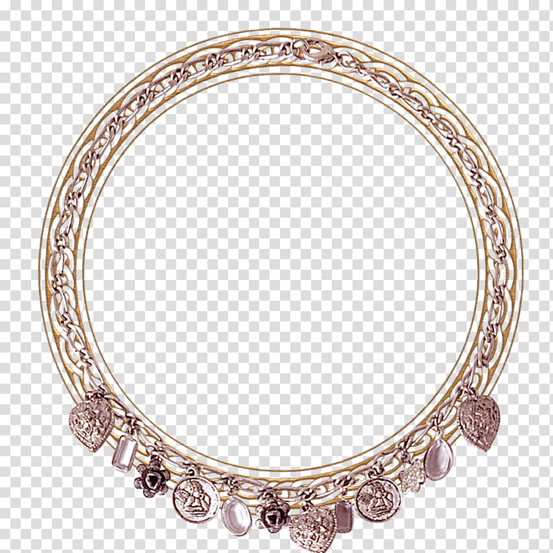 Decorative frames , silver-colored charm bracelet illustration transparent background PNG clipart