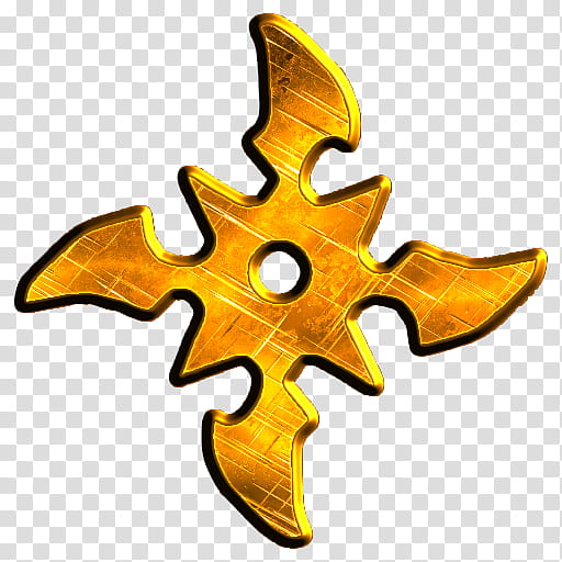 Yello Scratchet Metal Icons Part , shuriken-logo transparent background PNG clipart