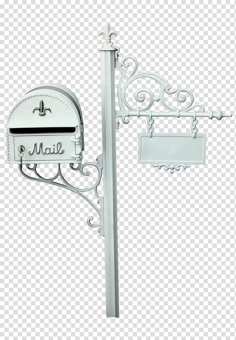 Blue s, white metal mailbox transparent background PNG clipart