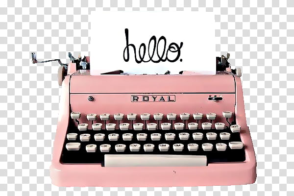 Vintage s, pink Royal typewriter transparent background PNG clipart