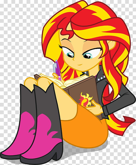 Dear Princess Twilight..., My Little Pony Equestrian Girl Simmer sitting while reading book character transparent background PNG clipart