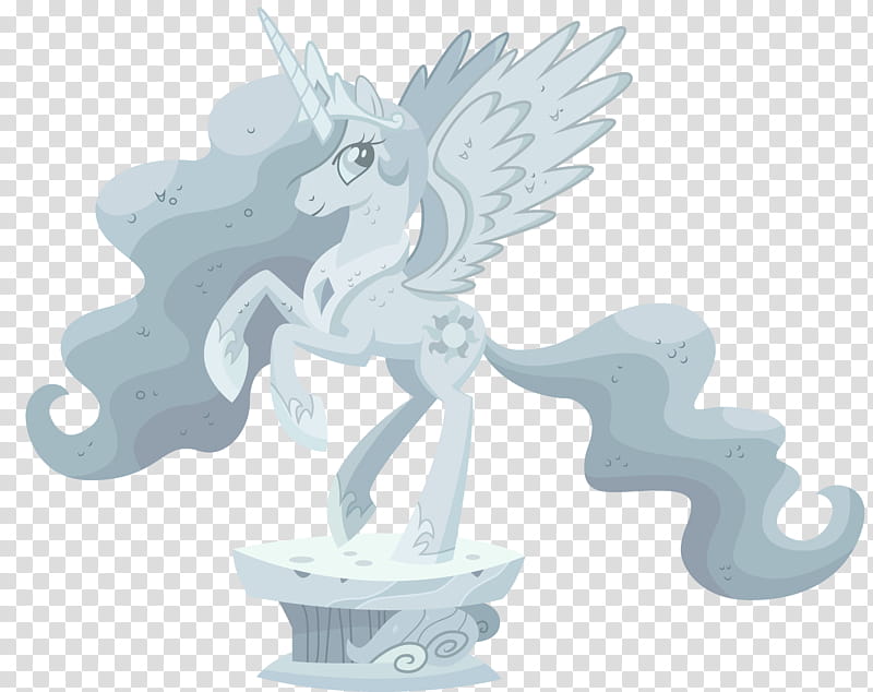 Celestia Statue, gray My Little Pony statue transparent background PNG clipart