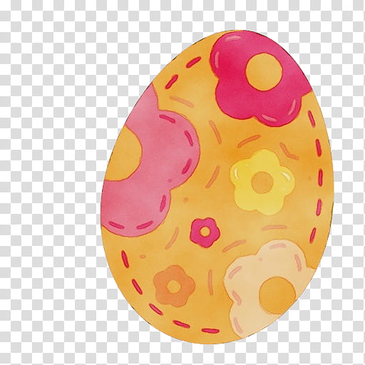 Easter egg, Watercolor, Paint, Wet Ink, Pink, Yellow, Orange, Footwear, Oval, Food transparent background PNG clipart