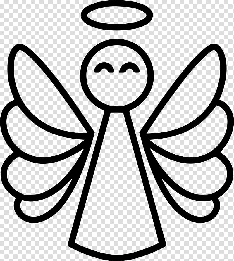 Angel, Drawing, Line Art, White, Head, Cartoon, Coloring Book, Blackandwhite transparent background PNG clipart