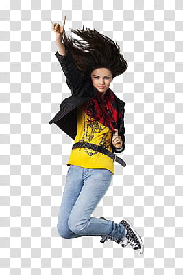 Selena Gomez, woman having jump shot taken transparent background PNG clipart