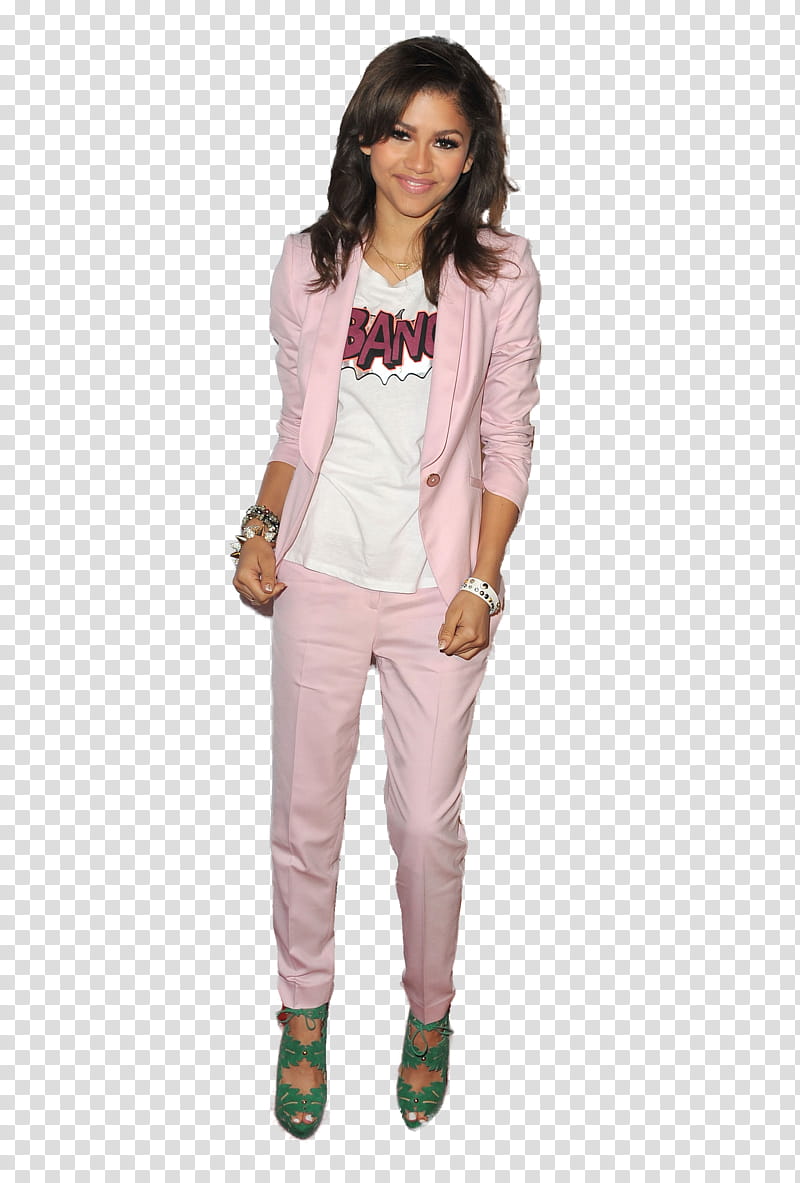 woman wearing pink suit jacket and pants transparent background PNG clipart