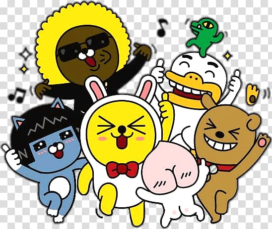 Emoticon Line, Kakao Friends, KakaoTalk, Sticker, Daum, Kakaobank, Naver, Yellow transparent background PNG clipart
