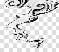 Japanese Style, black and white smoke illustration transparent background PNG clipart
