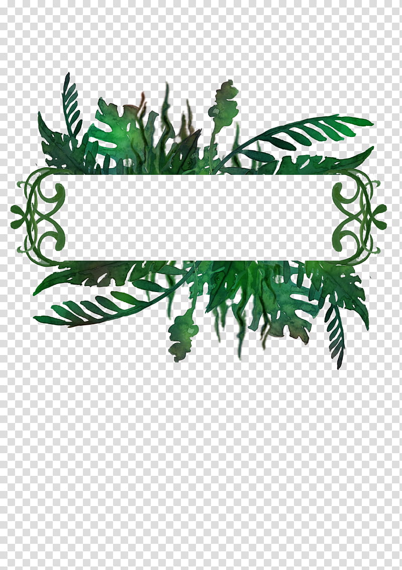 Jungle Frame , green leaves illustration transparent background PNG clipart