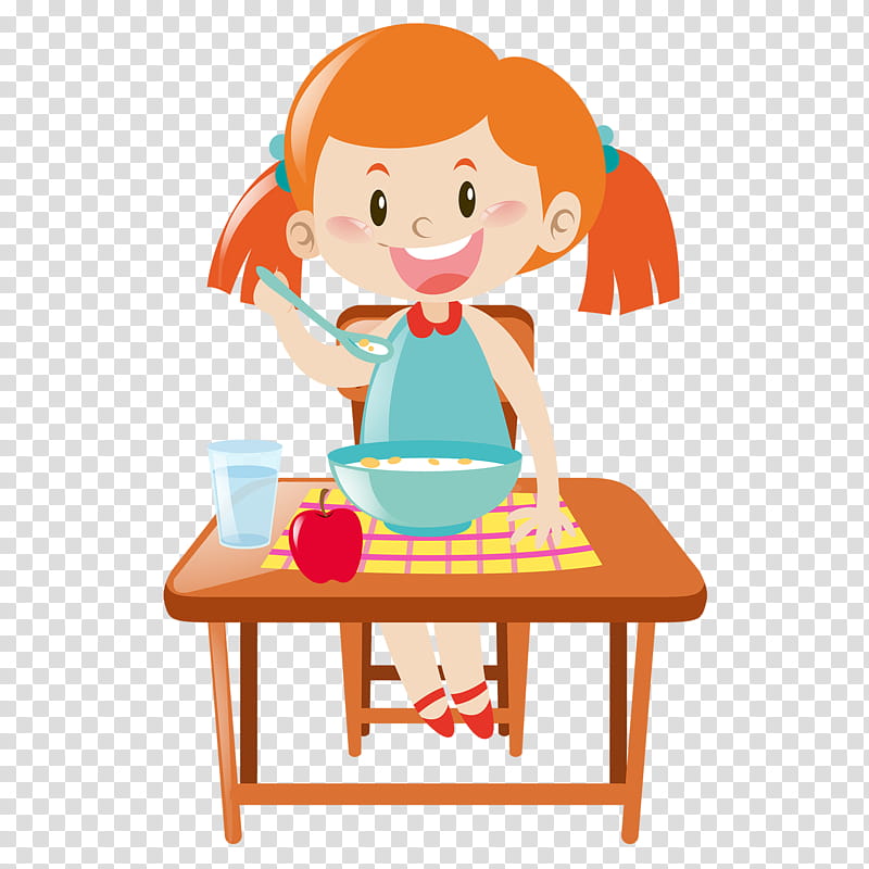 Healthy Food, Breakfast, Breakfast Cereal, Eating, Healthy Diet, Child, Meal, Cartoon transparent background PNG clipart