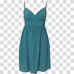 VESTIDOS s, teal spaghetti strap dress transparent background PNG clipart