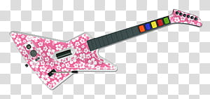 Cool_, pink and white guitar hero controller transparent background PNG clipart