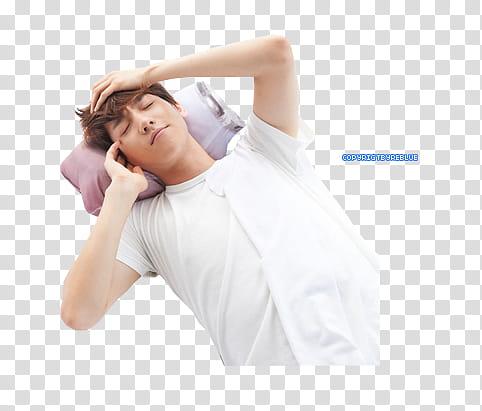 REBLUE EXO , man in white shirt sleeping transparent background PNG clipart