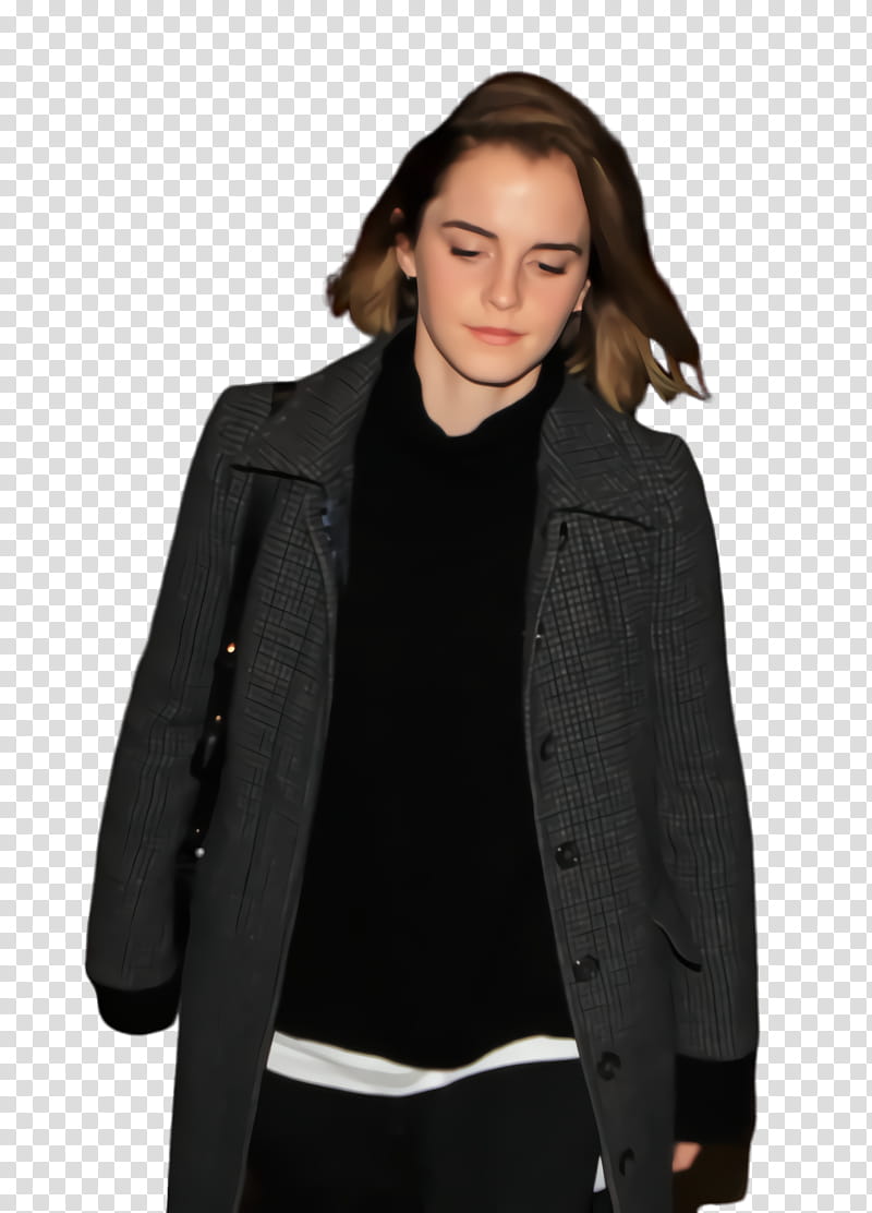 Jeans, Emma Watson, Actress, Beauty, Los Angeles International Airport, Blazer, Overcoat, Black M transparent background PNG clipart