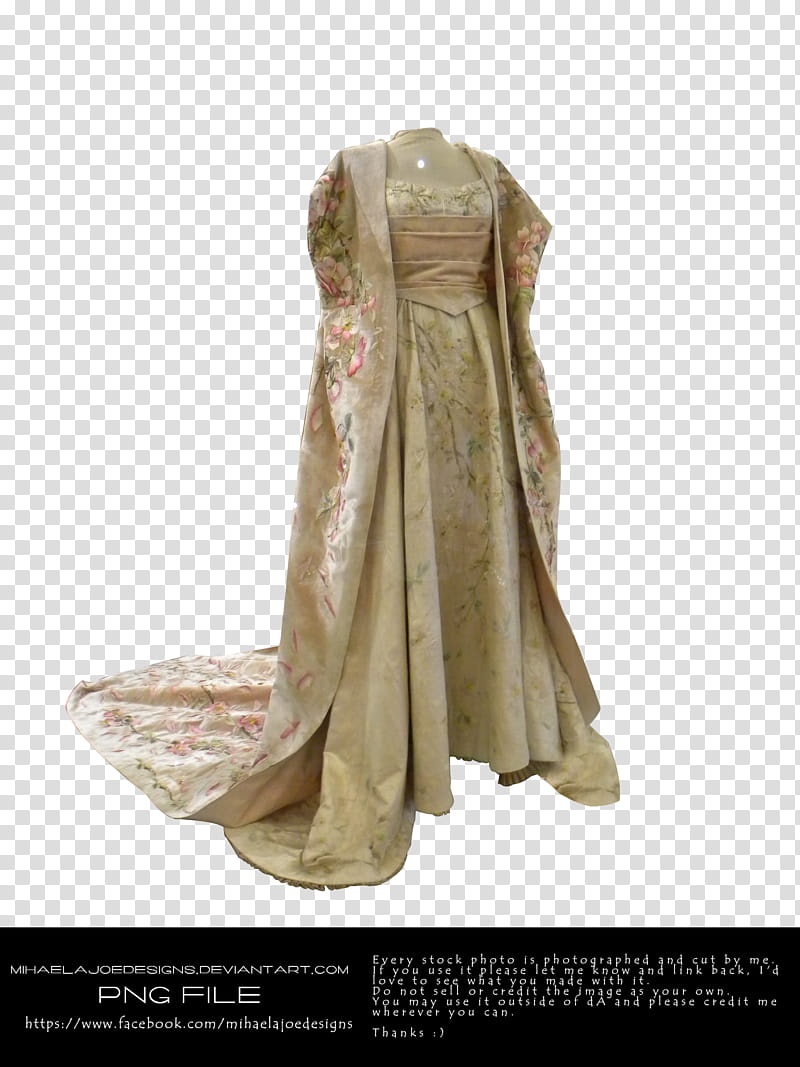 Victorian dress mihaelajoedesigns, women's beige floral dress transparent background PNG clipart