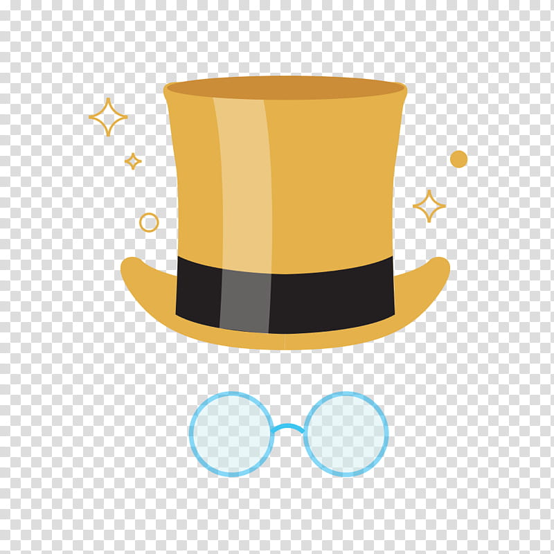 Glasses, Coffee Cup, Hat, Drawing, Yellow, Headgear transparent background PNG clipart