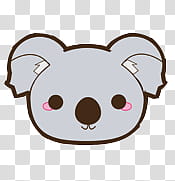 Comida Kawaii en zip, gray koala icon transparent background PNG clipart
