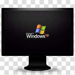 OS Monitors  OS, turned-on flat screen computer monitor displaying Microsoft Windows XP logo transparent background PNG clipart