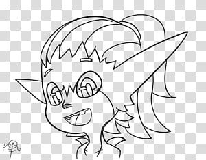 Line art Midna, black cartoon character illustration transparent background PNG clipart thumbnail