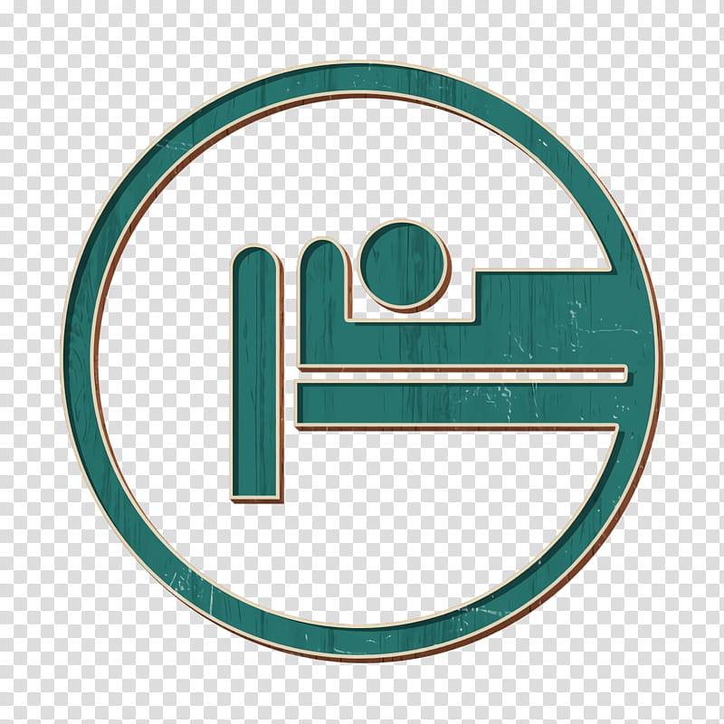 bed icon hospital icon patient icon, Turquoise, Logo, Line, Circle, Symbol, Sign, Oval transparent background PNG clipart