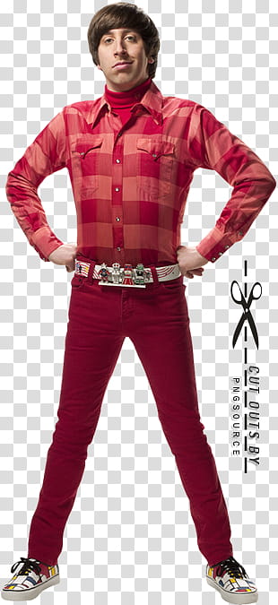 man wearing red sport shirt, jeans, and white shoes transparent background PNG clipart