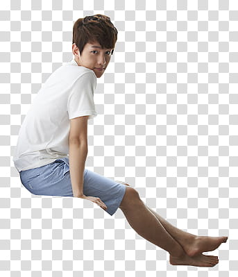 EXO PART TWO  S, man in the act of sitting transparent background PNG clipart