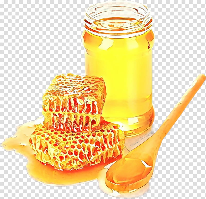 food ingredient honey orange juice cuisine, Cartoon, Vegetable Oil, Cooking Oil, Dish, Breakfast transparent background PNG clipart