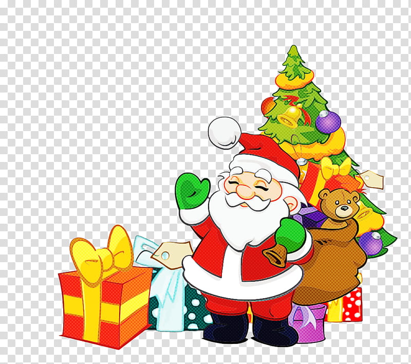 Santa claus, Cartoon, Christmas , Fictional Character, Christmas Tree, Christmas Eve, Christmas Decoration transparent background PNG clipart