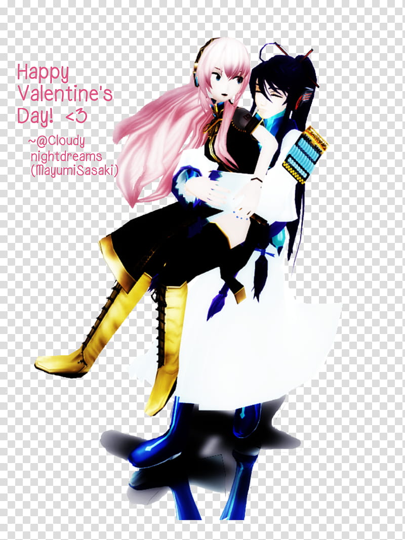 MMD Happy Valentines Day Gakupo x Luka transparent background PNG clipart