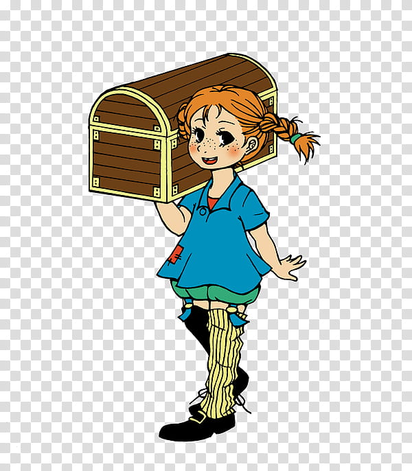Pippi Longing, girl carrying box illustration transparent background PNG clipart