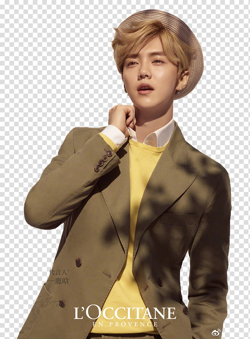 Lu Han L OCCITANE, standing man wearing brown blazer transparent background PNG clipart