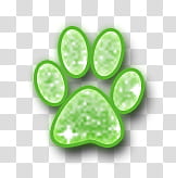 Huellas Glitter, green paw transparent background PNG clipart
