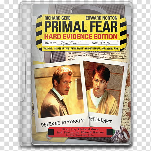 Movie Icon , Primal Fear, Primal Fear DVD case transparent background PNG clipart