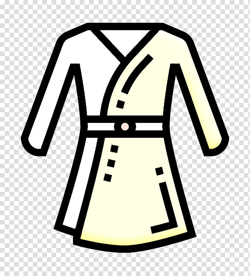 Hotel Services icon Bathrobe icon Fashion icon, Clothing, Sleeve, Yellow, Sports Uniform, Outerwear, Line, Dress transparent background PNG clipart