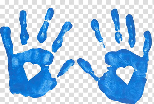 Blue Things, pair of blue hand prints transparent background PNG clipart