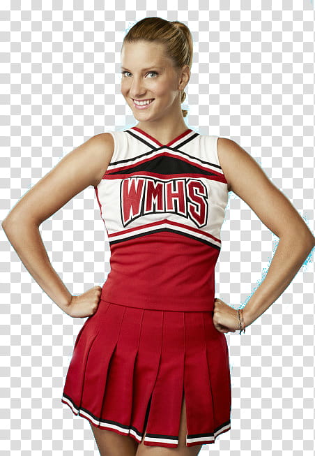 woman wearing red and white WHMS cheerleader uniform transparent background PNG clipart