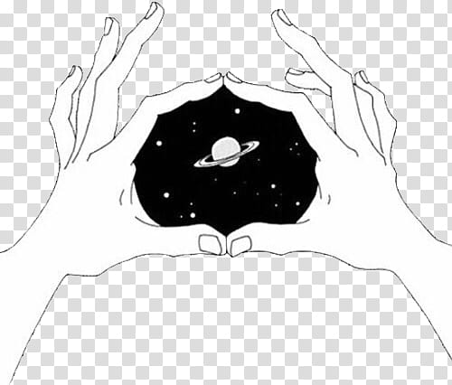 Free download | Black line art drawing of space and two hands ...