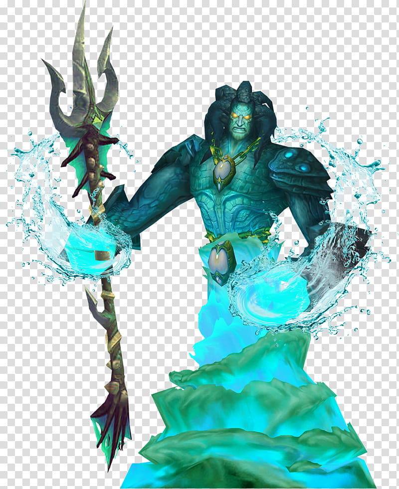 Neptulon The Tidehunter, blue water elemental creature character illustration transparent background PNG clipart