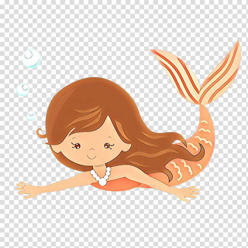 Mermaid, Ear, Cartoon, Long Hair, Animation, Brown Hair, Drawing, Smile transparent background PNG clipart