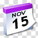 WinXP ICal, calendar reads at nov  transparent background PNG clipart