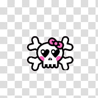 Cute Skulls, pink and white skull with crossbones icon transparent background PNG clipart