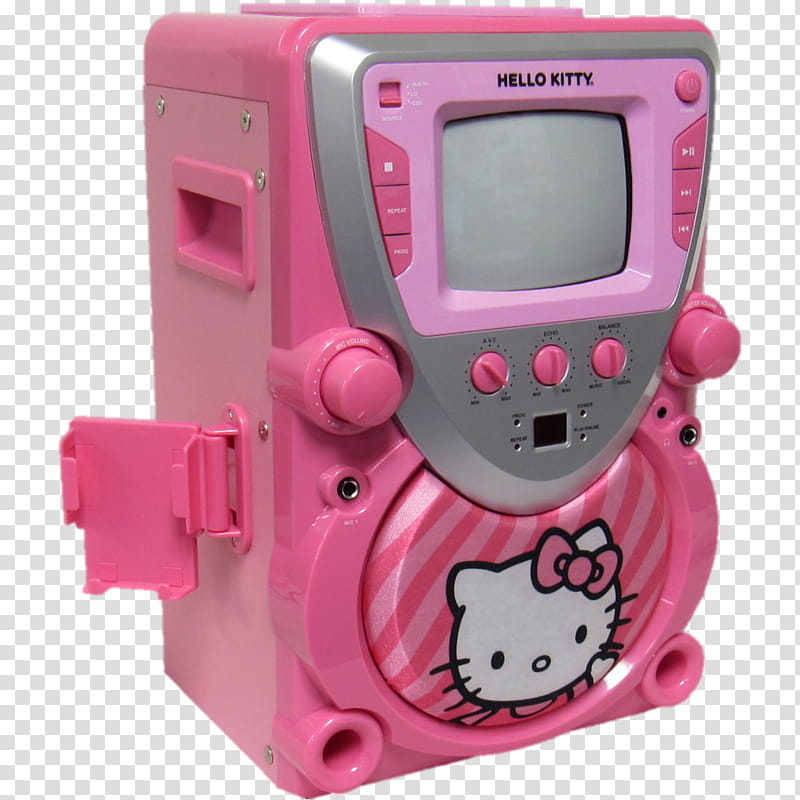 pink Hello Kitty karaoke machine transparent background PNG clipart