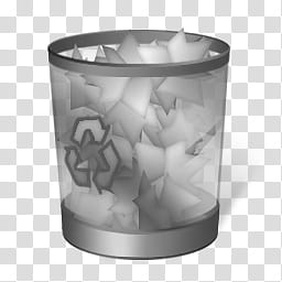 Aero Icons and s, Recycle Bin Full, gray storage bin illustration transparent background PNG clipart