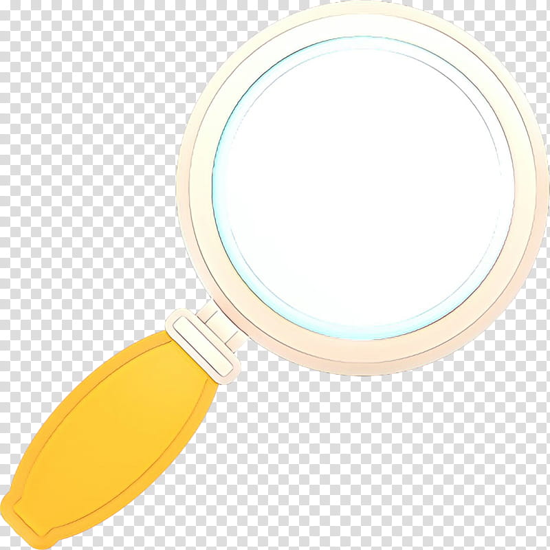 yellow makeup mirror magnifier circle, Cartoon transparent background PNG clipart