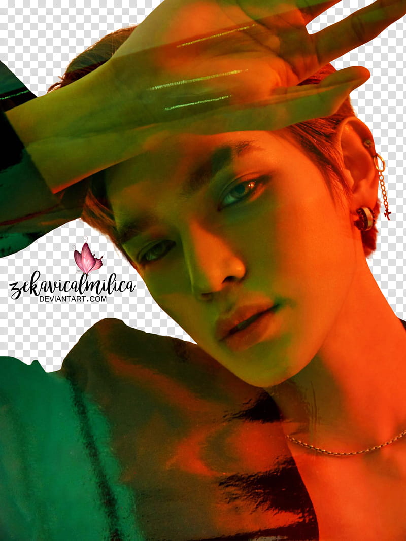 NCT U Taeten Ba, man wearing black and gray earring transparent background PNG clipart