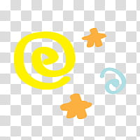Doodles and Script Img, yellow and green spiral lines and two orange stars illustration transparent background PNG clipart