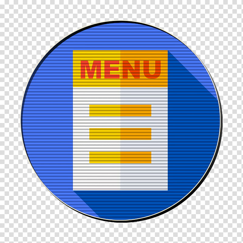 Menu icon Take away icon, Line, Yellow, Electric Blue, Logo, Flag, Circle, Emblem transparent background PNG clipart