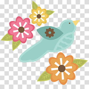 Pretty s, bird and flower artwork transparent background PNG clipart