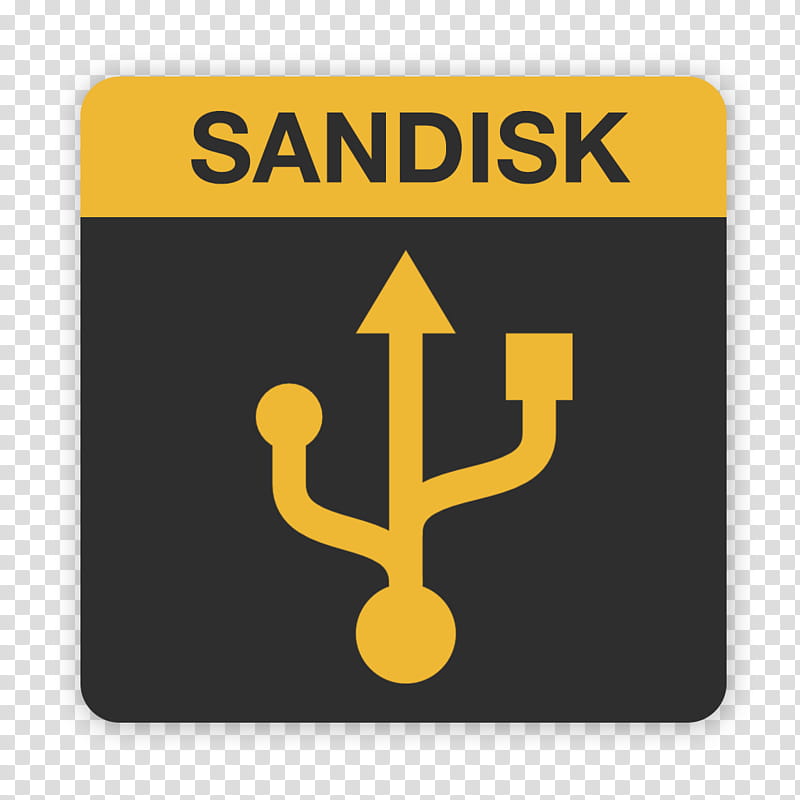 Flader  Crazy  icons for HDD SSD and USB, Sandisk yellow transparent background PNG clipart