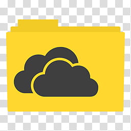 Simply Styled Icon Set  Icons FREE , OneDrive Folder, black and yellow clouds folder icon transparent background PNG clipart